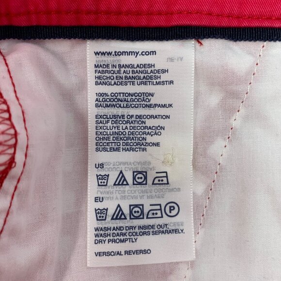 Tommy Hilfiger Red and White Squares Flat Front Cotton Women's Shorts Size 6 - Picture 4 of 8